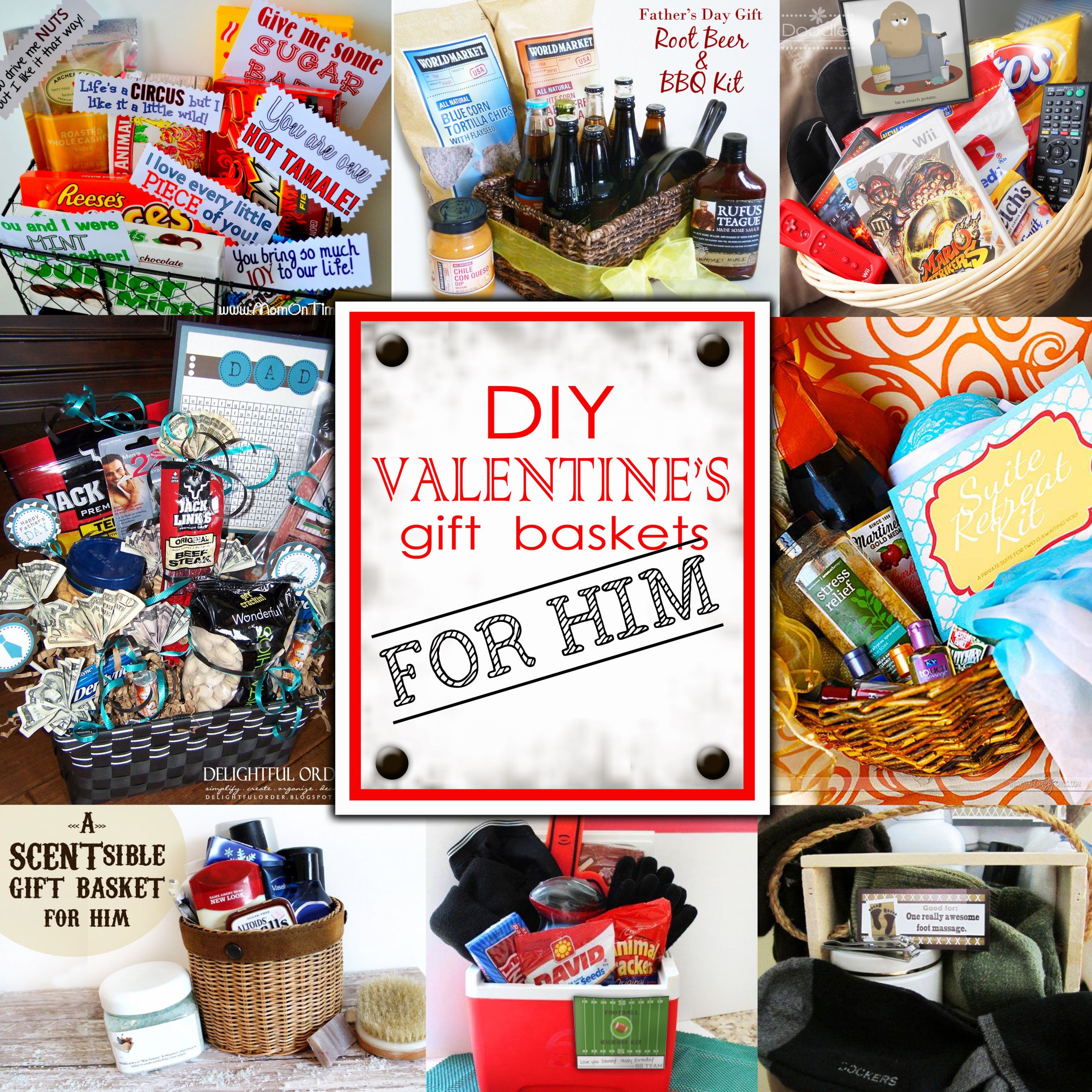 Gifts For Valentines Day For Him
 DIY Valentine s Day Gift Baskets For Him Darling Doodles