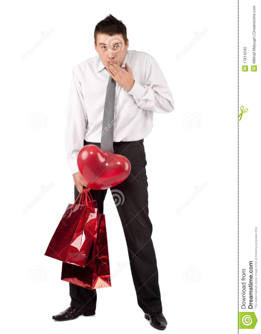 Man Valentines Day Gift
 Man With Gifts For Valentine S Day Stock Image Image of