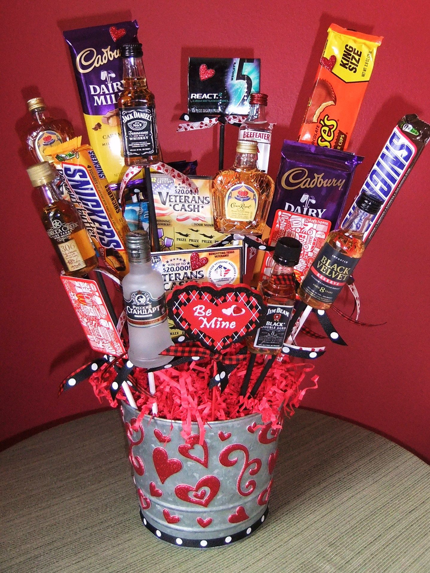 Man Valentines Gift Ideas Awesome Valentine S Day Man Bouquet Liquor Chocolate T