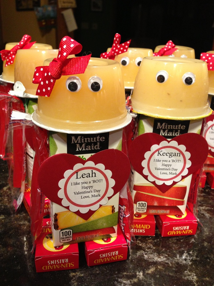 Pinterest Valentines Gift Ideas
 Valentine robot juice box idea with the small cut