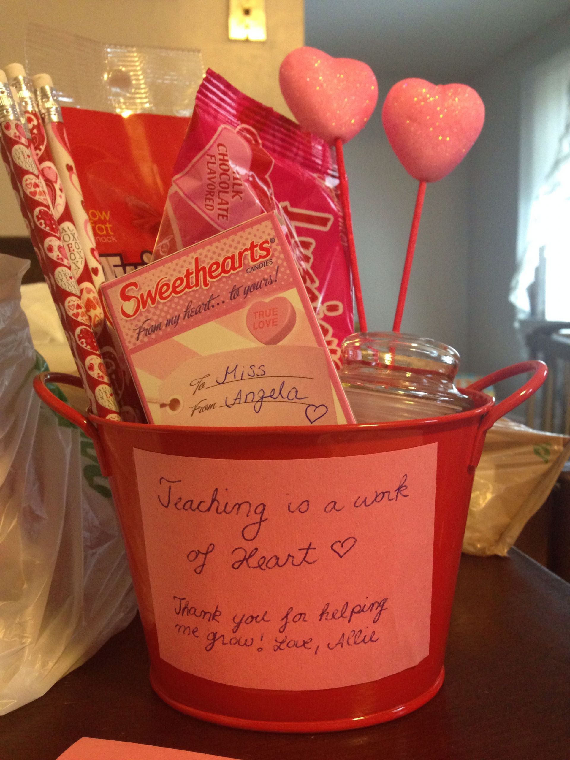 Teacher Valentine Gift Ideas
 Valentines t for teacher made for 7$ dollar store