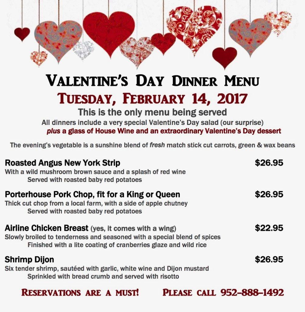 Valentine Dinner Specials
 Valentine s Day Dinner Special Bloomington Event Center