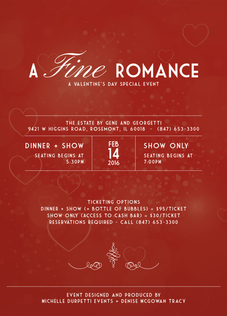Valentine Dinner Specials
 A Fine Romance A Valentine s Day Special Event