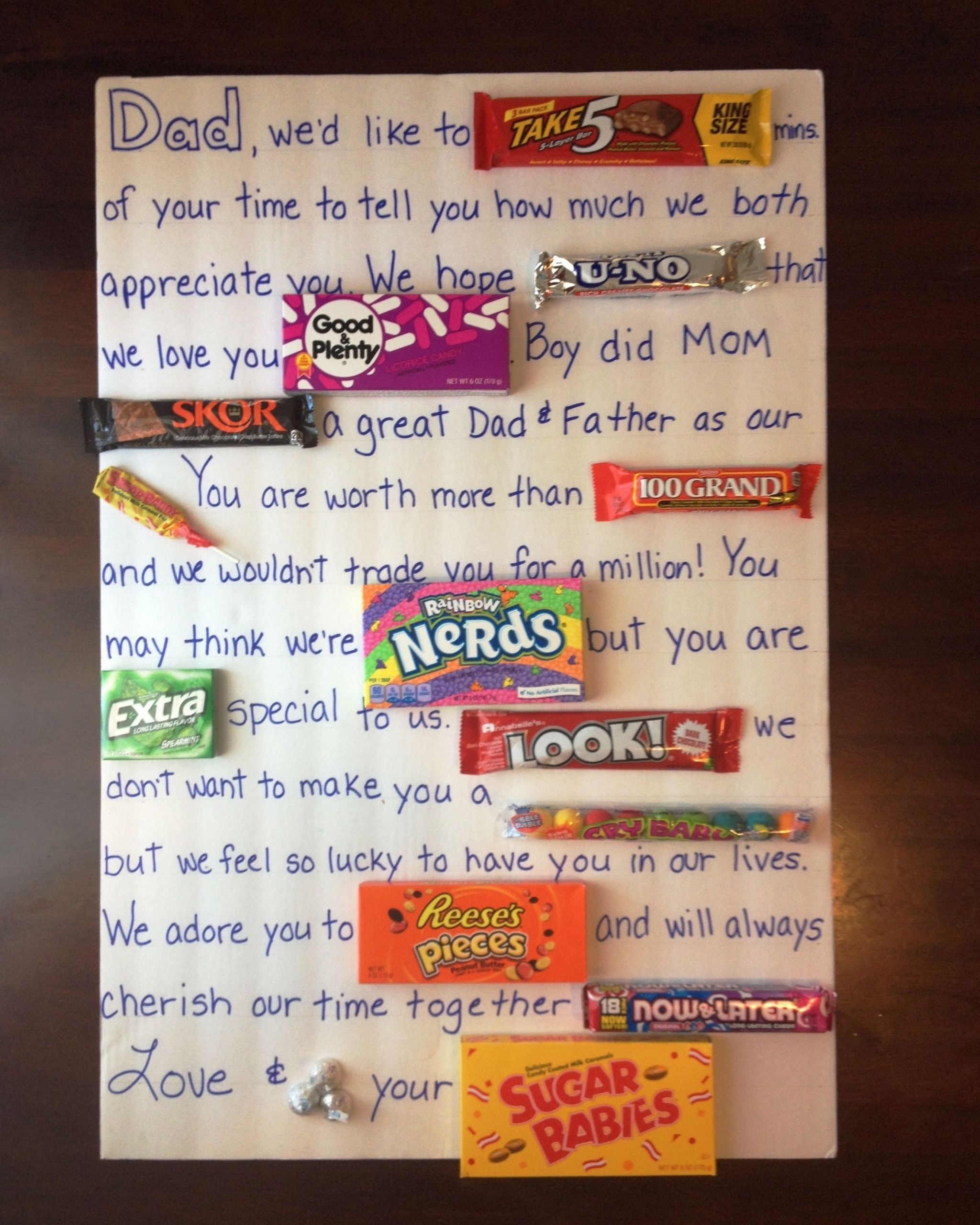 Valentine Gift Ideas For Father
 Father s Day Candy Card fathers day party ideas