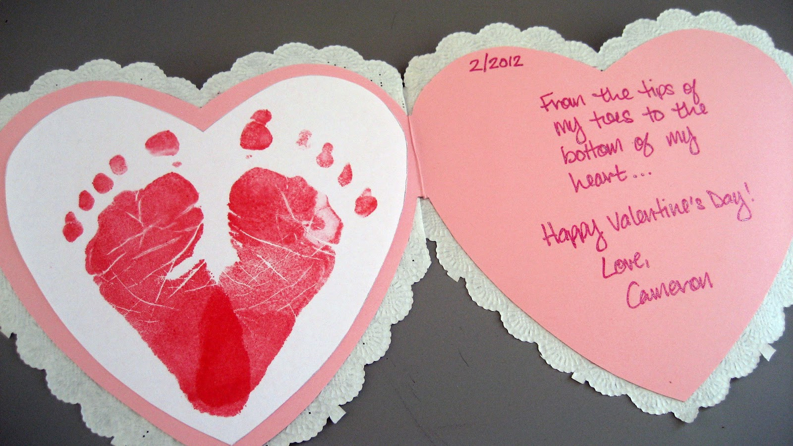 Valentine Gift Ideas For Infants
 Jany Claire Baby footprints heart card perfect for