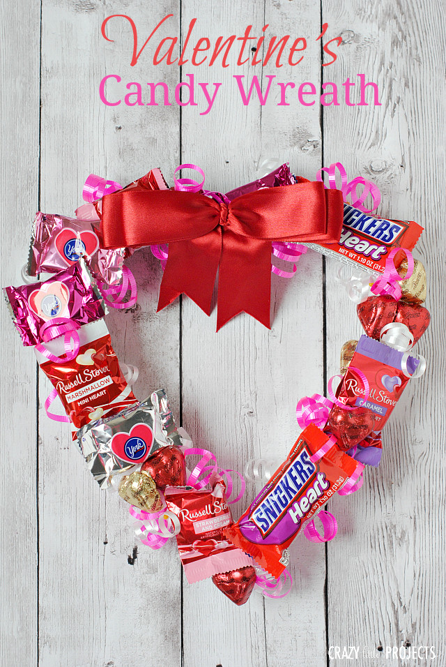 Valentine'S Day Craft Gift Ideas
 Valentine s Wreath Made From Candy Crazy Little Projects