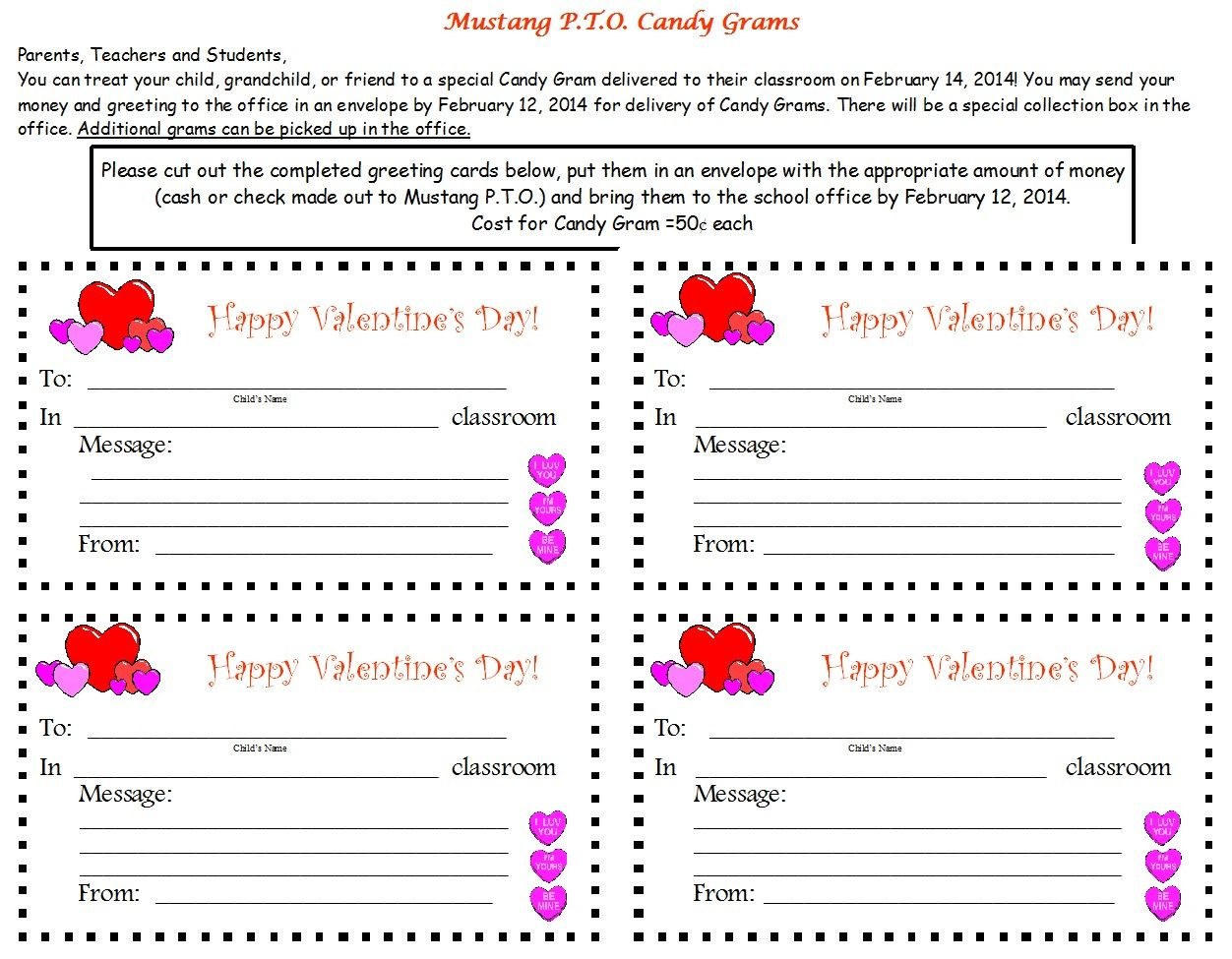Valentines Day Candy Gram Ideas
 Valentine Candy Gram Template