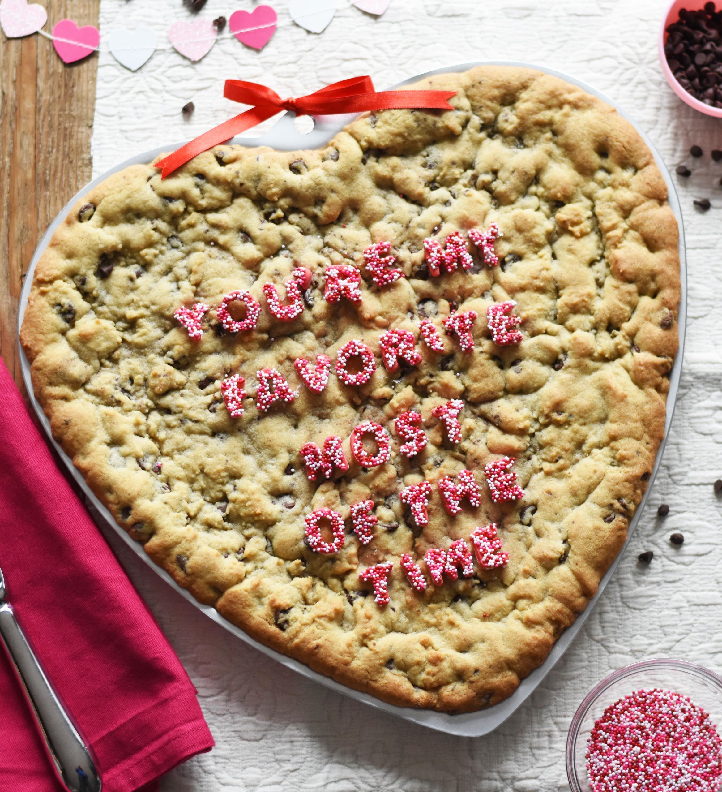 Valentines Day Cookie Recipe
 Valentine s Day Chocolate Chip Cookie Cake Recipe