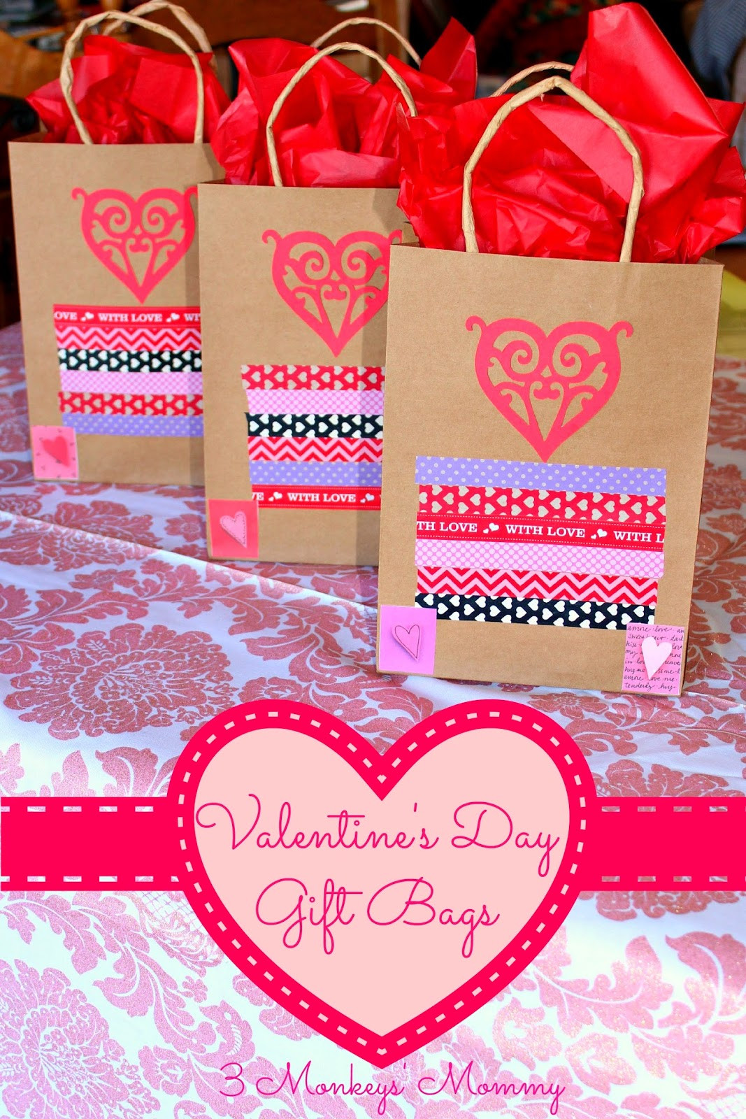 Valentines Day Gift Bags
 3 Monkeys Mommy Valentine s Day Treats DIY Gift Bags