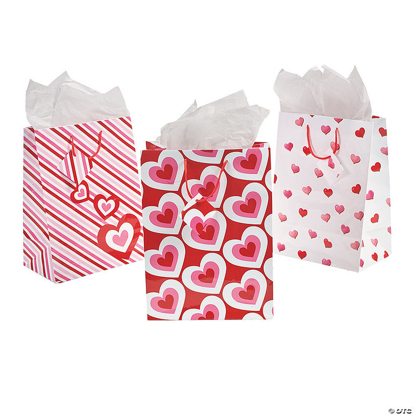 Valentines Day Gift Bags
 Medium Valentine Gift Bags with Tags