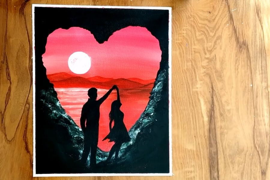 Valentines Day Painting Ideas
 Acrylic Painting Love Couple – Valentines Day Gifts Ideas