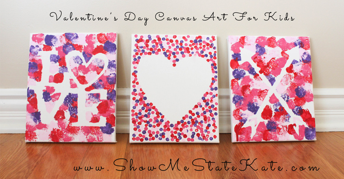 Valentines Day Painting Ideas
 Show Me State Kate Valentine s Day Canvas Art for Kids