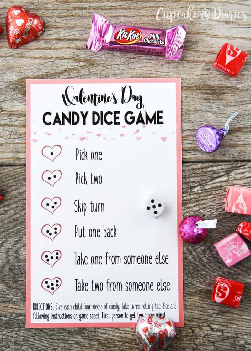 Valentines Day Party Games
 Valentine s Day Candy Dice Game