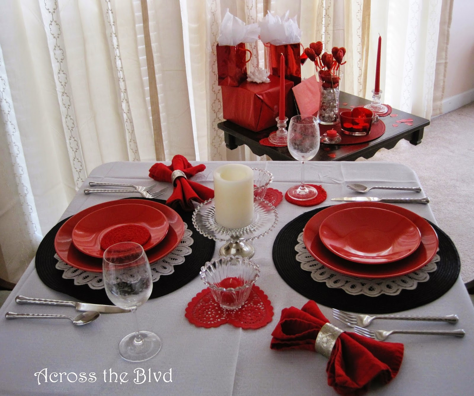 Valentines Dinners At Home
 Across the Boulevard Table For Two At Home for Valentine