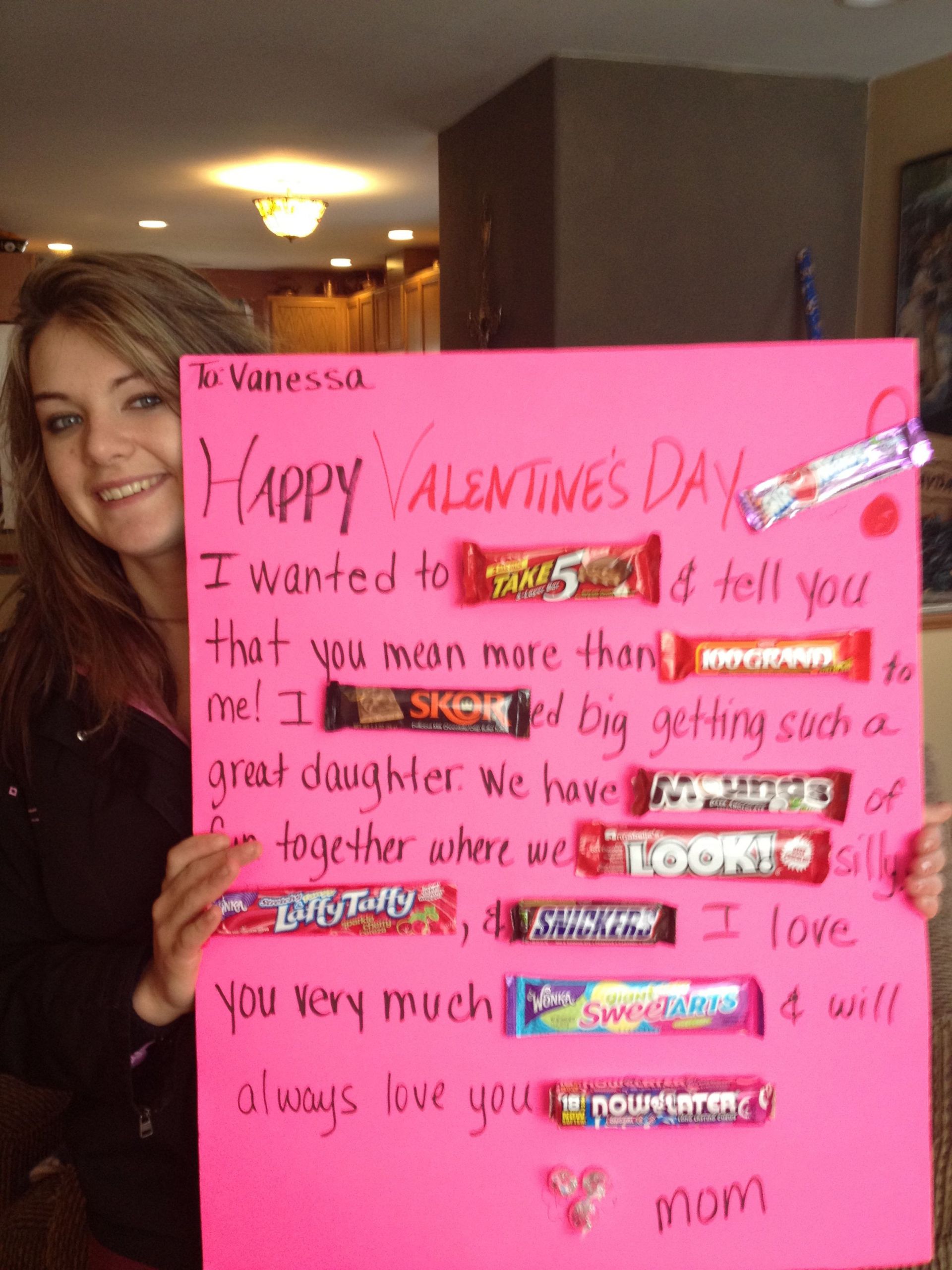 Valentines Gift Ideas For Young Daughter
 Made this cute candy bar poster for my daughter for