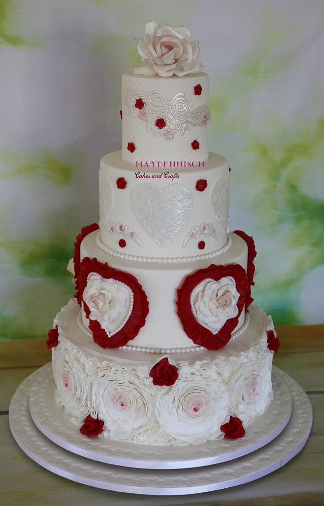 Valentines Wedding Cakes
 Valentines Wedding Cake Cake by Louise Neagle CakesDecor